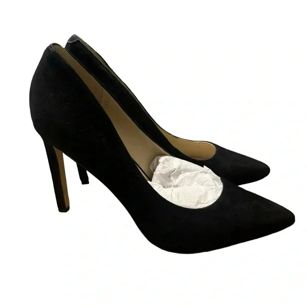 🖤 Nine West Ezra Black Suede Pointed Toe Pumps Size 9 ✨👠‎